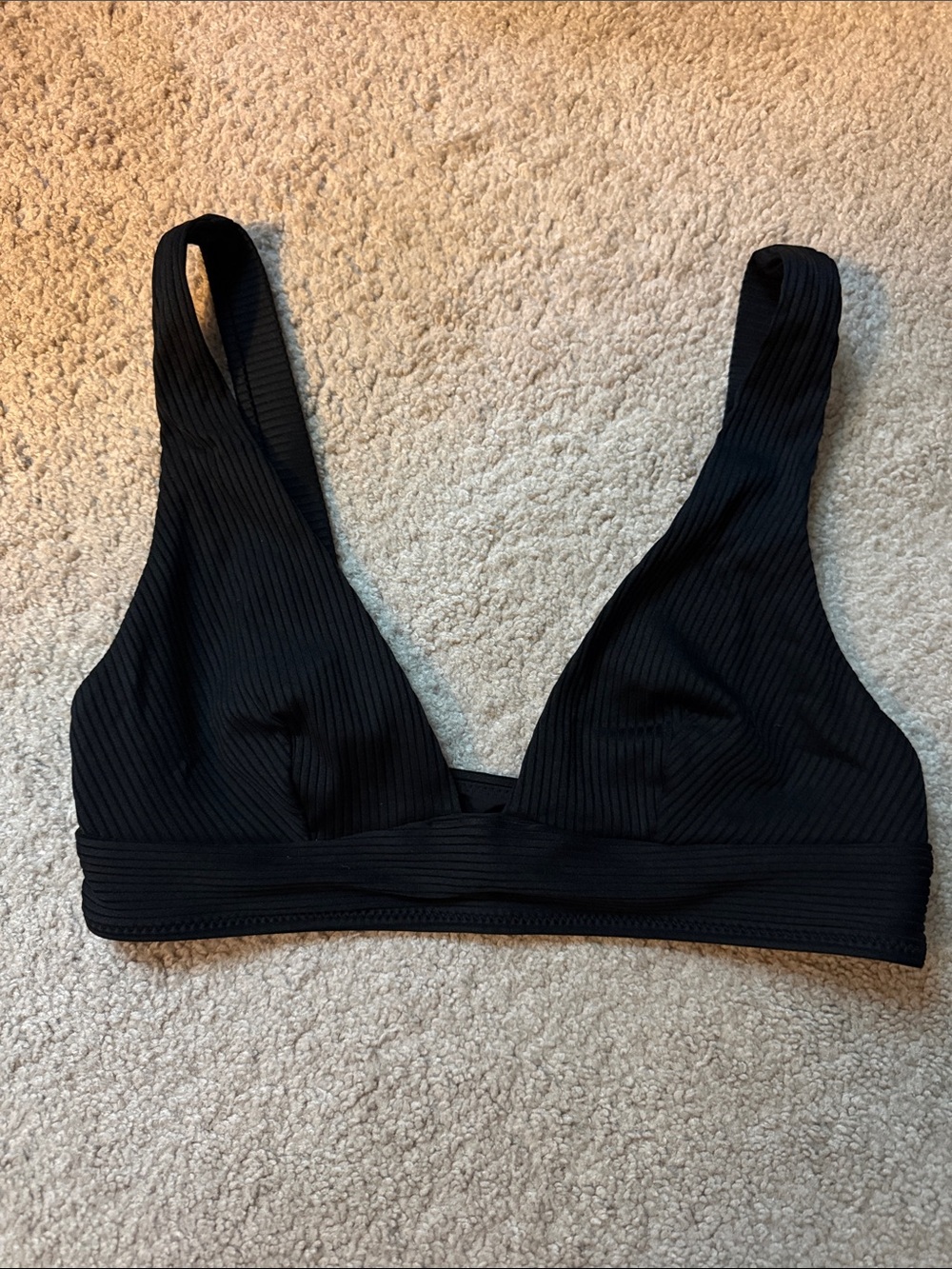 H&M Black Ribbed Bikini Top